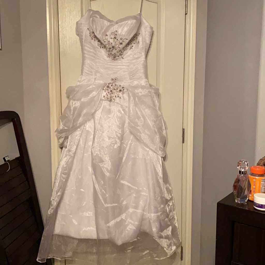 Strapless White Wedding Dress